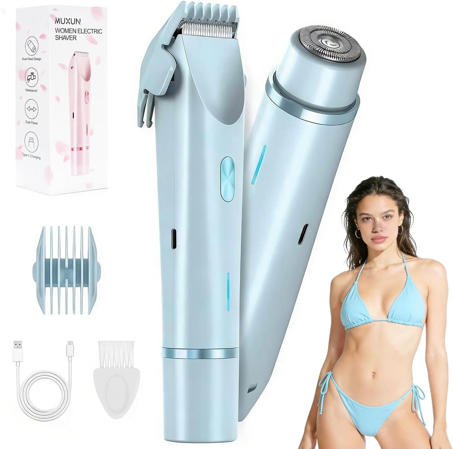 Alcuras™ 2-in-1 women's razor for smooth and well-groomed skin